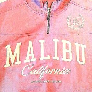 Gorgeous! Aeropostale ⚜️ Light Pink Malibu California  Embroidered Sweatshirt L